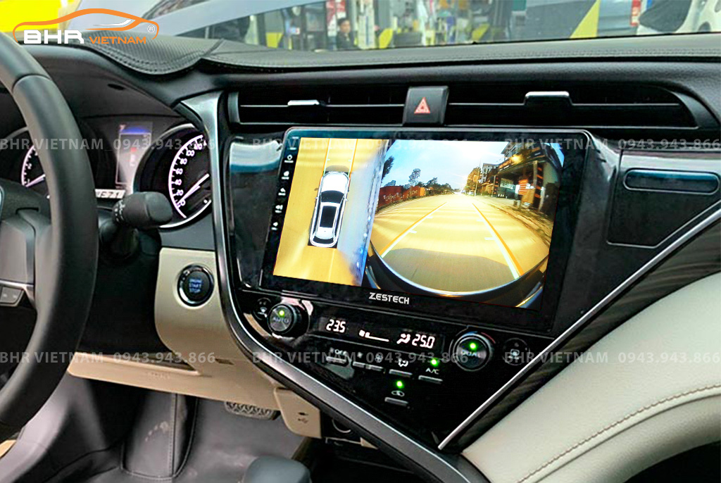 Hình ảnh quan sát camera trước màn hình DVD Zestech Z800 Pro+ Toyota Camry 2019 - nay