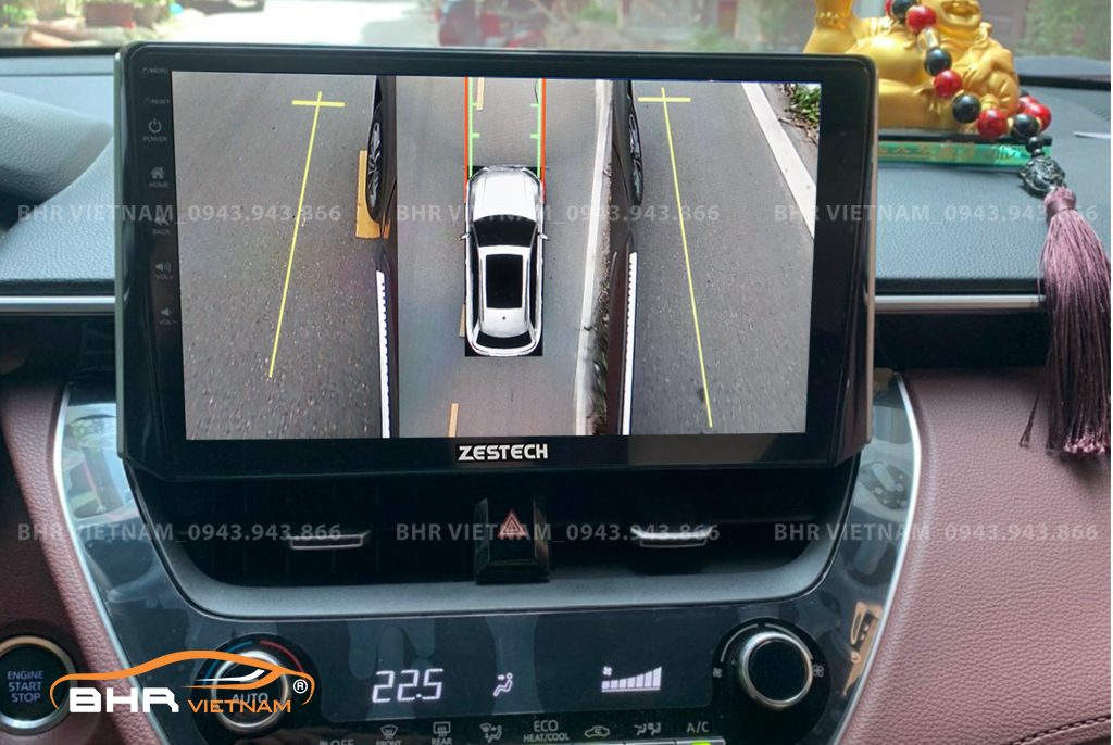 Hình ảnh quan sát 2 bên gương trên màn hình DVD Zestech Z800 Pro+ Toyota Corolla Cross 2020 - nay