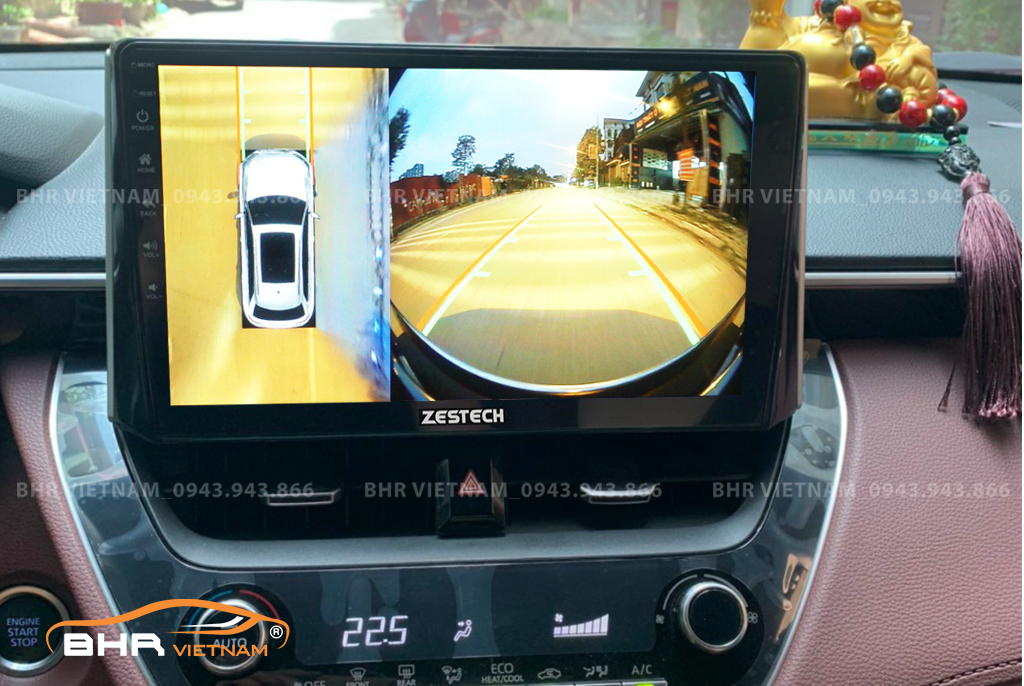 Hình ảnh quan sát camera trước màn hình DVD Zestech Z800 Pro+ Toyota Corolla Cross 2020 - nay