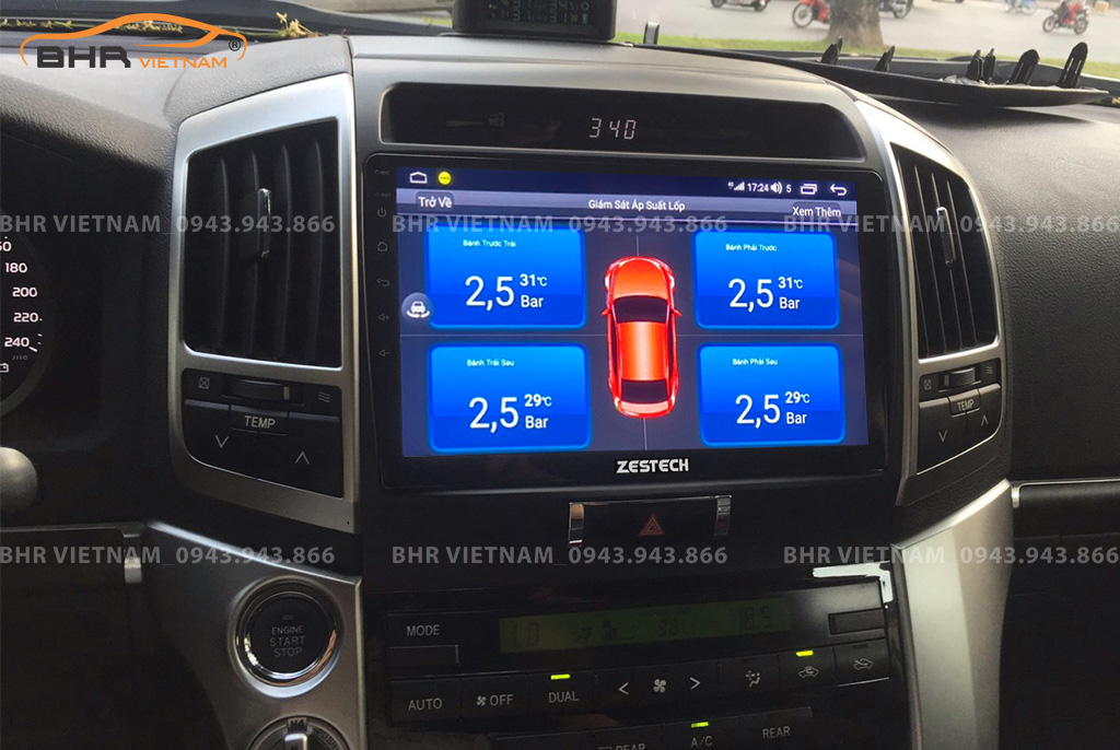 Hình ảnh quan sát cảm biến áp suất lốp Zestech Z800 Pro+ Toyota Land Cruiser 2008 - 2015