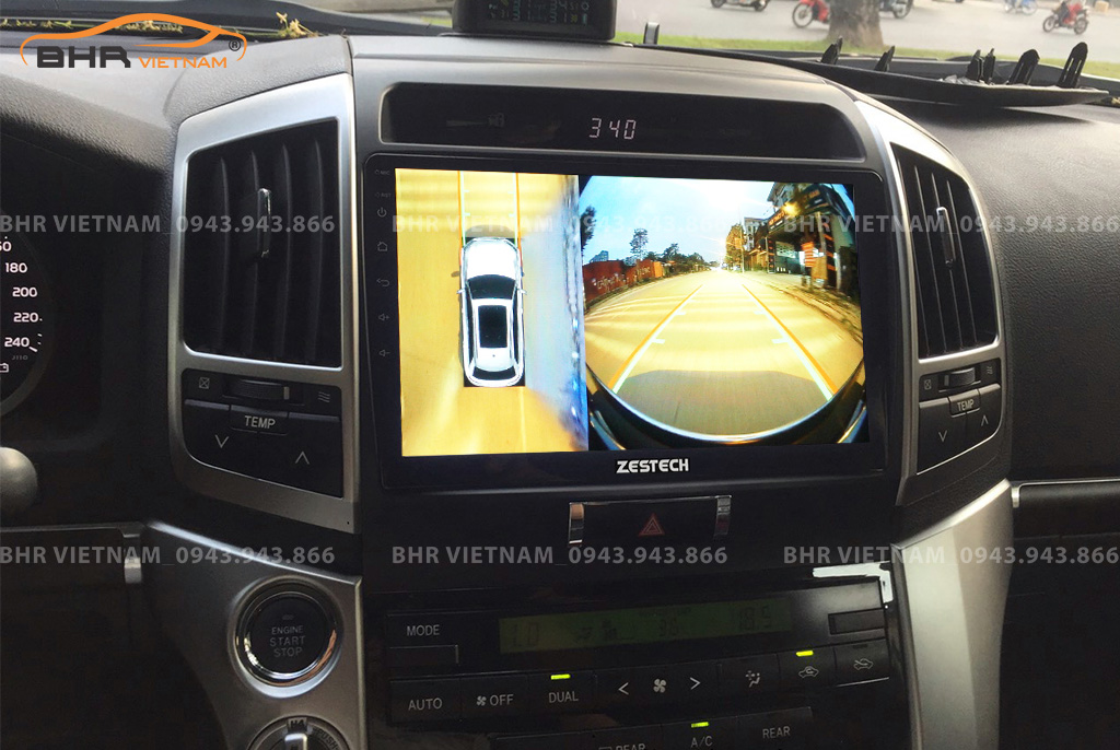 Hình ảnh quan sát camera trước màn hình DVD Zestech Z800 Pro+ Toyota Land Cruiser 2008 - 2015