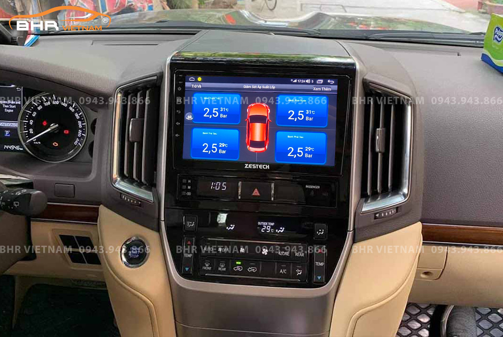 Hình ảnh quan sát cảm biến áp suất lốp Zestech Z800 Pro+ Toyota Land Cruiser 2016 - 2020