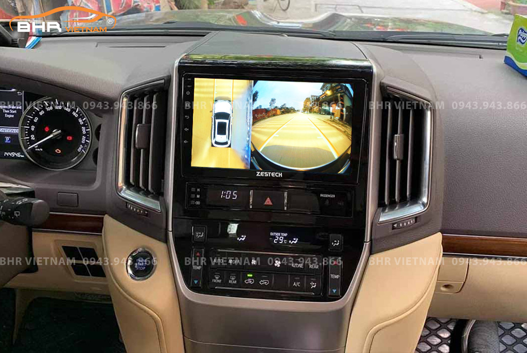 Hình ảnh quan sát camera trước màn hình DVD Zestech Z800 Pro+ Toyota Land Cruiser 2016 - 2020
