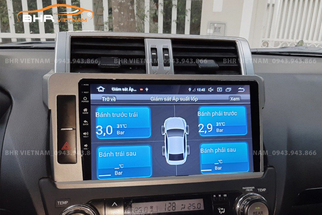 Hình ảnh quan sát cảm biến áp suất lốp Zestech Z800 Pro+ Toyota Prado 2010 - 2016