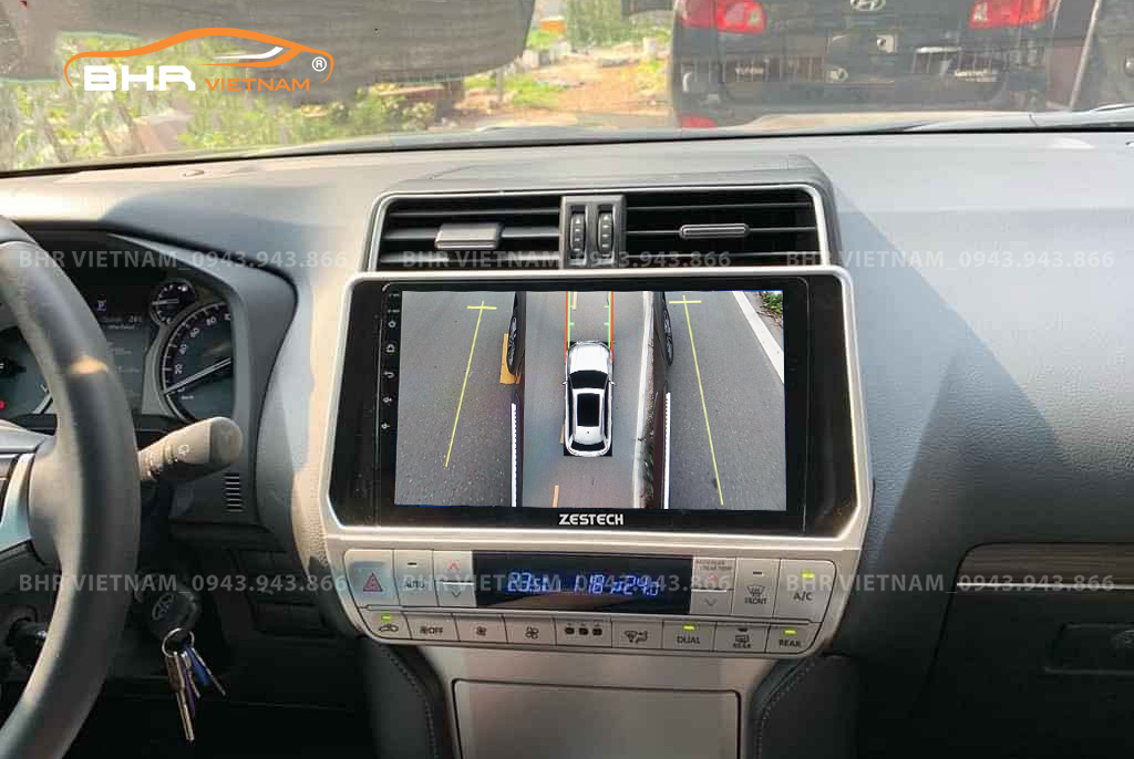 Hình ảnh quan sát 2 bên gương trên màn hình DVD Zestech Z800 Pro+ Toyota Prado 2017 - nay