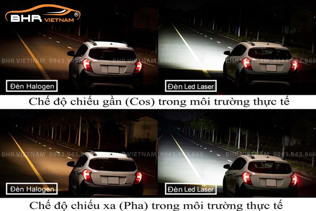 Đèn siêu sáng, siêu nét với tầm nhìn xa lên tới 500m, giúp lái xe nhìn rõ đường từ xa