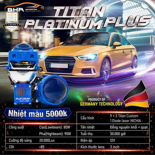 Đèn bi Laser Titan Platinum 9+3 thông số cấu hình chuẩn