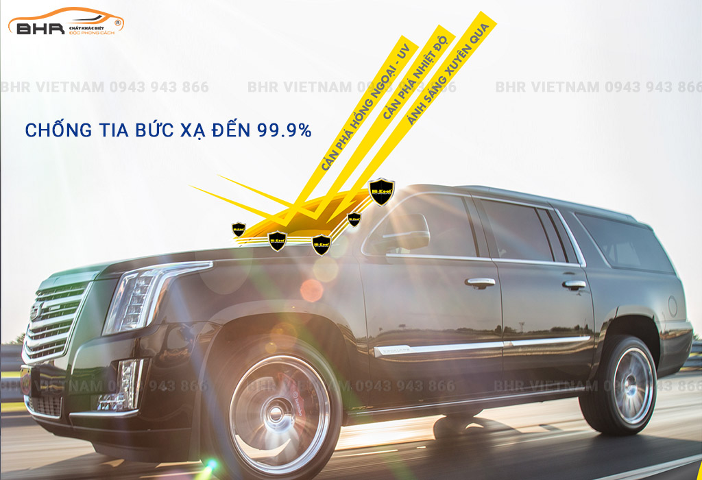 Dán phim cách nhiệt ô tô chống tia bức xạ 99.9%  